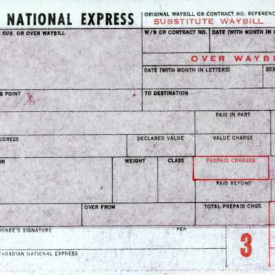 Document, CN Substitute Waybill, Blank.