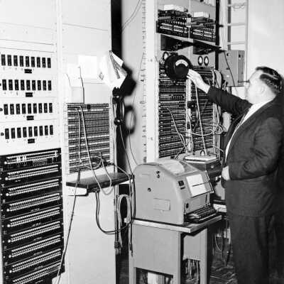 Photograph, Canadian National Railways, CNR Telegraph Office & Teletype Machine, Capreol.