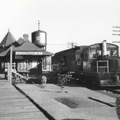 Photograph, CNR Station at Gananoque Junction, Ontario, October 30th 1953.