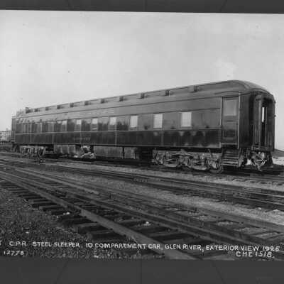 Photograph, Canadian Pacific Railway Steel Sleeper, 10 compartment Car, Glen River, exterior view, 1925.