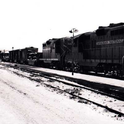 Photograph, CNR 4600 Diesel Locomotive, Capreol CNR Station, Capreol, Ontario.