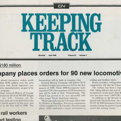 CN Keeping Track Magazine, April 1988, Volume 23, Number 3