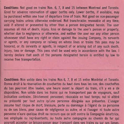 Reverse Side of Pass