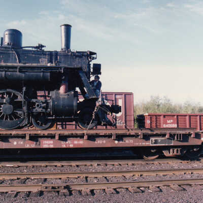 Photograph - Canadian National Steam Locomotive 152 being transported (Series of 49 Pictures)