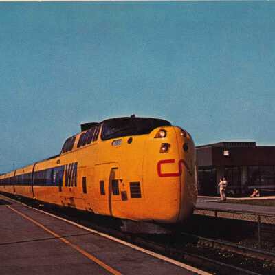Photograph, CNR Station at Kingston, Ontario, VIA-CN Turbo, August 1976.