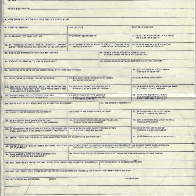 Canadian National: Vehicle Collision (V.C) Report Form