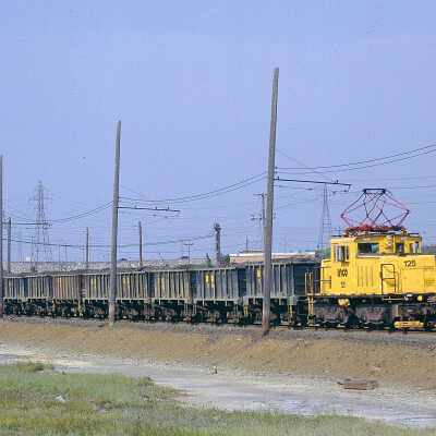 INCO Electric Locomotive #125 Pulling Ore Cars