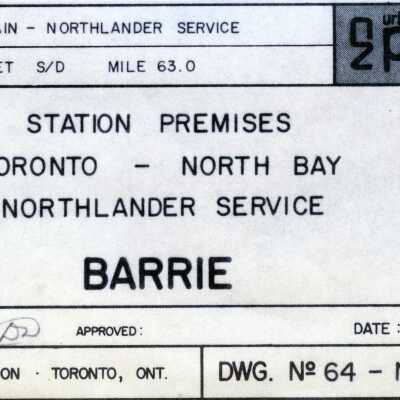 CN Rail Plans, Station Premises, Toronto - North Bay, Northlander Service, Barrie.