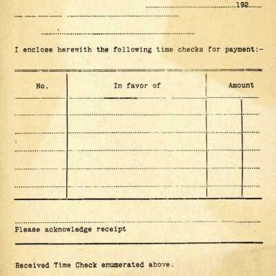 Document, CN Time Checks, Blank.