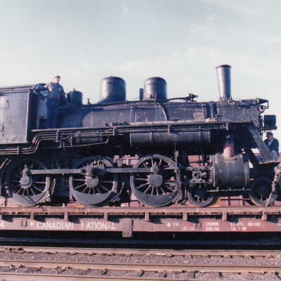 Photograph - Canadian National Steam Locomotive 152 being transported (Series of 49 Pictures)