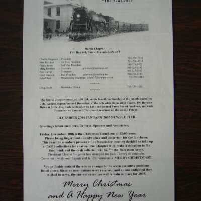 CN Pensioners Association December 2004/January 2005 Newsletter