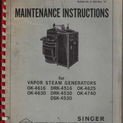 Maintenance instructions Vapor Steam Generators