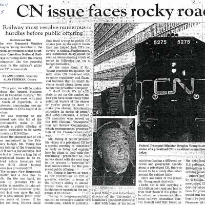 Document, CN Issue Faces Rocky Road.