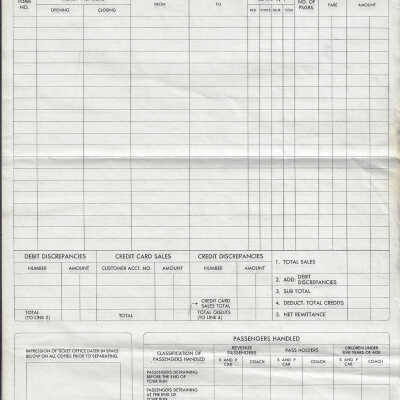 Canadian National: Report of Train Conductor's Sales and Handlings