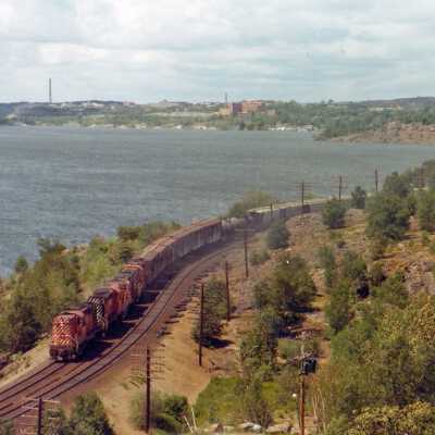 Photograph, Canadian Pacific train at Sudbury, Ontario