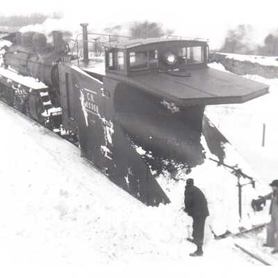 Photograph, CPR Locomotive 1368, Snow Plow 55368
