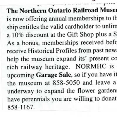 "News from Capreol" in The Valley Vision, 22 May 2002