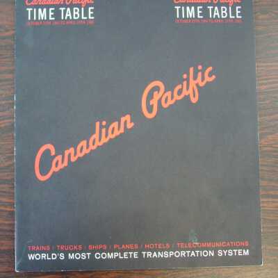Canadian Pacific Time Table October 25th, 1964 to April 24th, 1965