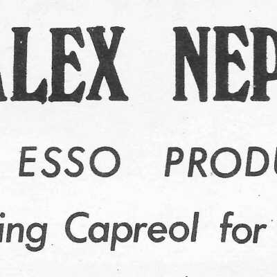 Newspaper Advertisement, Alex Nepitt Esso Products.
