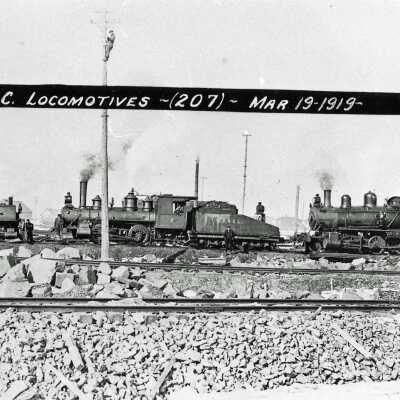 Photograph - British America Nickel Corporation locomotives, 1919
