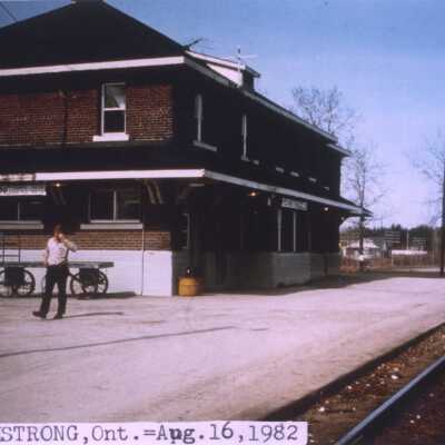 Photograph, CNR Station at Armstrong, Ontario, 1982.