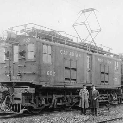 Photograph, Canadian Northern Railway electric locomotive No. 602, used in Mount Royal Tunnel and later Canadian National Railways engine No.9102.