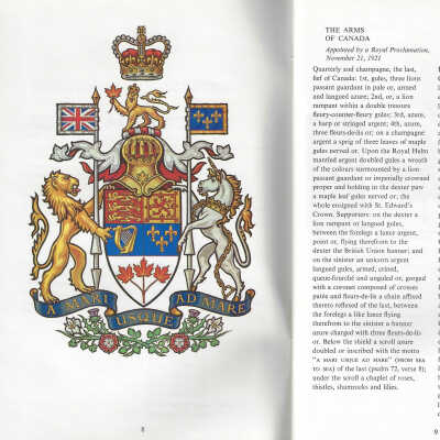 Page showing and explaining the Arms of Canada