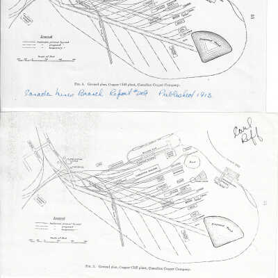 Set of Two Ground Plans of the Canadian Copper Company’s Copper Cliff Plant