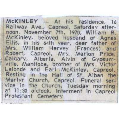 Document, Obituary, William R. McKinley.