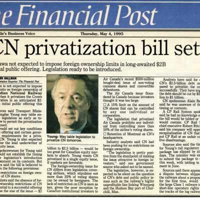 Document, CN Privatization Bill Set.