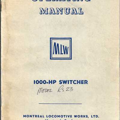 Montreal Locomotive Works, LTD. 1000-HP Switcher Operating Manual