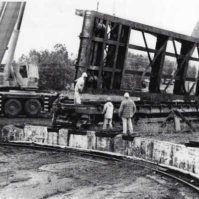 Former Capreol turntable being Installed on The Orange Blossom Route, Fillmore, California