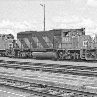 Photograph, CNR Engines 5579, and 9625, Capreol, Ontario.