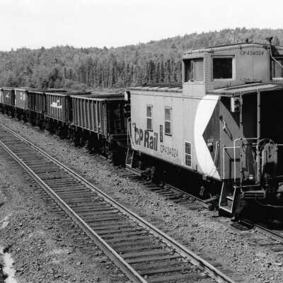 Photograph, CP Rail, empty Ore Train, Levack, August 1981.