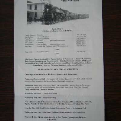 CN Pensioners Association February/March 2005 Newsletter