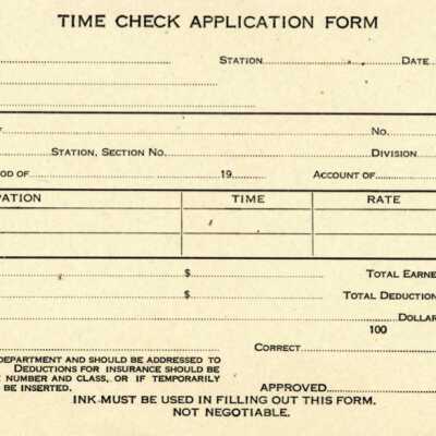 Document, CNR Time Check Application Form, Blank.