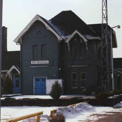 Photograph, CNR Station, Woodstock, Ontario, January 13th 1989.