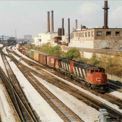 Photograph, Toronto terminals looking West from Bathurst Street Bridge, October 23, 1987.