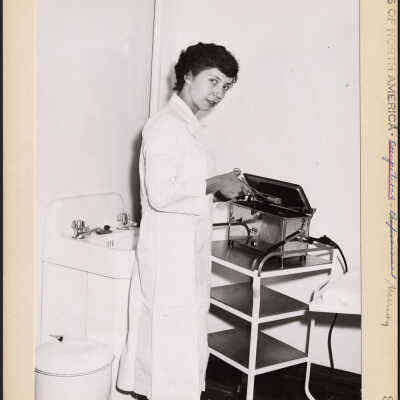 Photograph, Miss Edith Green, a Mohawk woman from Tyendinaga, is a University trained nurse now working in the Nipissing Agency in Sturgeon Falls, Ontario.