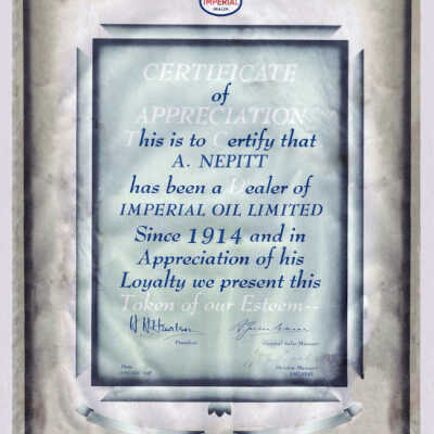 Certificate of Appreciation Given to Alex Nepitt