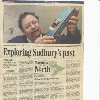 "Exploring Sudbury's Past" In The Sudbury Star, May 7, 2005.