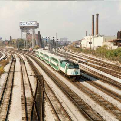 Photograph, Toronto terminals looking west from Bathurst Street, October 23, 1987.