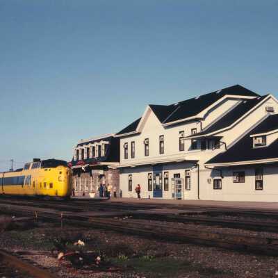 Photograph, CNR Station at Belleville, Ontario, May 21st, 1978, VIA Turbo.