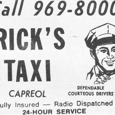 Newspaper Advertisement, Rick's Taxi.