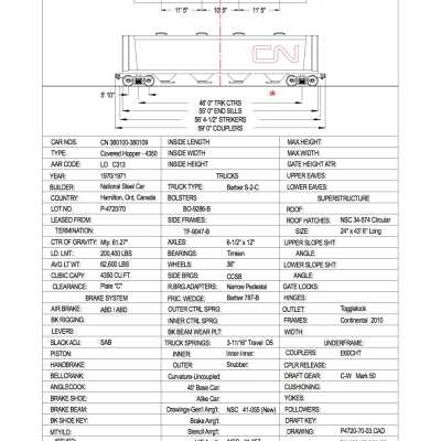 Document, Rolling Stock Plan, Canadian National Railway, CN380100-308109.