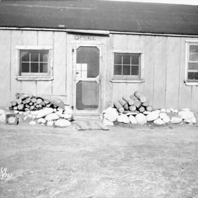 Photograph, Nakina, Ontario, camp office, Aug. 1935.