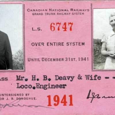 Canadian National: Entire System Pass, HB Deavy and Wife, 1941