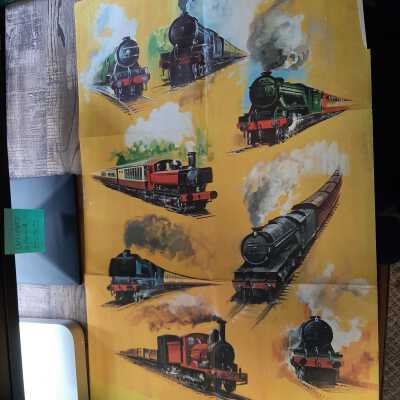 Poster: Artistic Painting of Steam Locomotives
