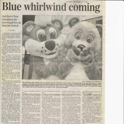 "Blue Whirlwind Coming" in The Sudbury Star on July 11 2006