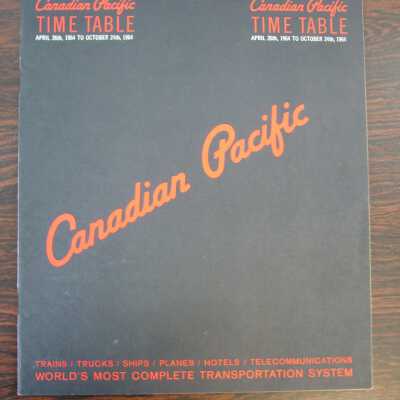 Canadian Pacific Time Table April 26th, 1964 to October 24th, 1964